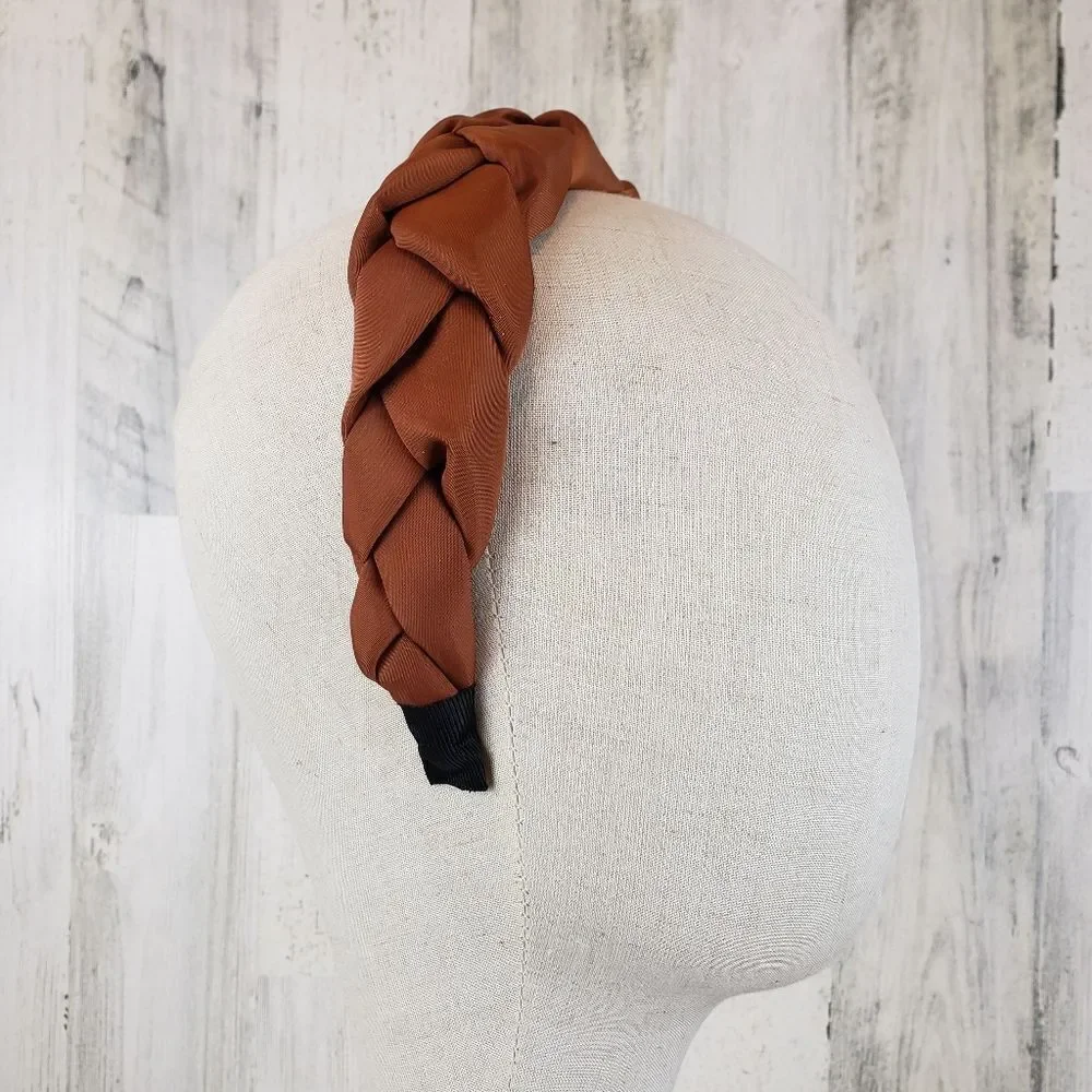 Brown Woven Braided Headband